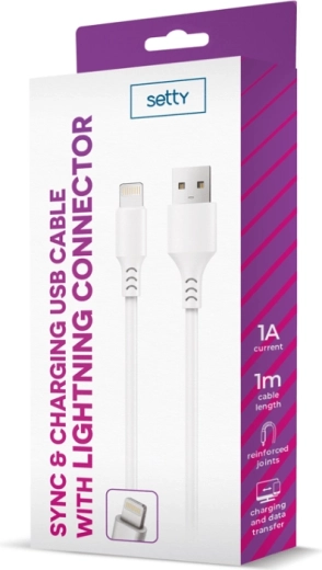 Setty USB–Lightning kábel 1 m fehér