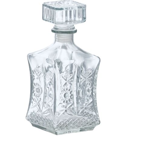 Üveg karaffa tömítő dugóval, 730 ml