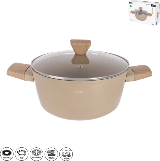 Ecrina lábas 4,4 l üveg fedővel