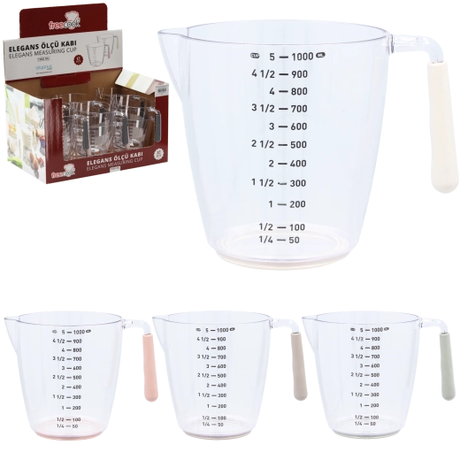 Műanyag mérőkancsó 1 l fogantyúval és kiöntővel