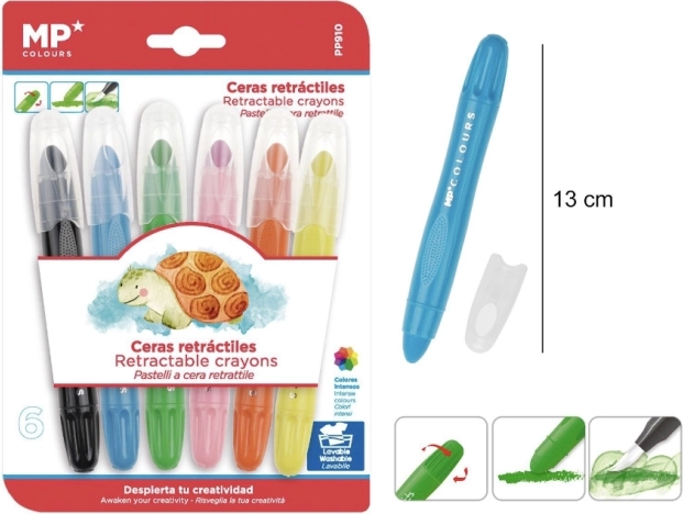 Csavarós zsírkréták – 6 szín