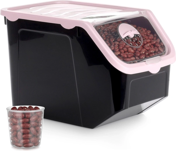 Műanyag tartály gyümölcsnek, zöldségnek és szóródó élelmiszereknek fedéllel, 12 l