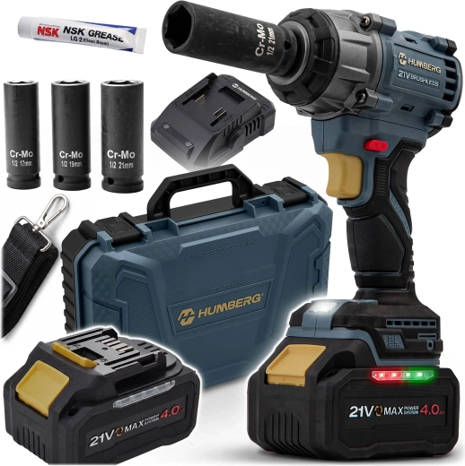 Humberg akkumulátoros ütvecsavarozó 21 V 650 Nm HM-441 kofferrel