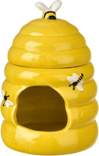 Kerámia aromalámpa méhkaptár formában, sárga, 14 cm