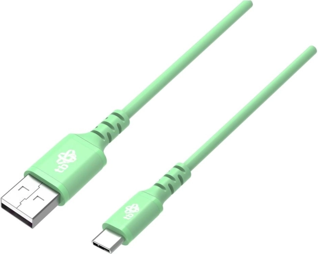 Szilikon USB–USB‑C kábel 1 m, zöld, gyorstöltés