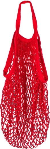 PRETTY UP hálós bevásárlótáska 35 × 35 cm hosszú füllel – piros