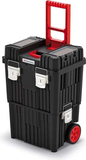 Moduláris szerszámos koffer Heavy, 71 l, kerekekkel és lehajtható fogantyúval