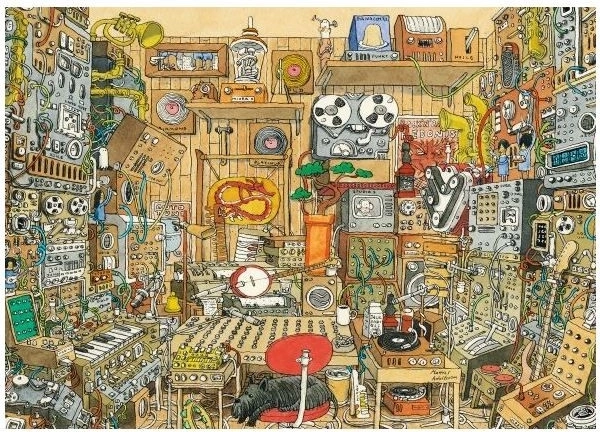 Puzzle Őrült zenei stúdió Mattias Adolfsson-tól, 1000 darab