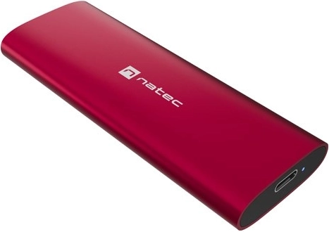 Natec Rhino M.2 NVMe Lite külső alumínium ház SSD-hez, rubinvörös