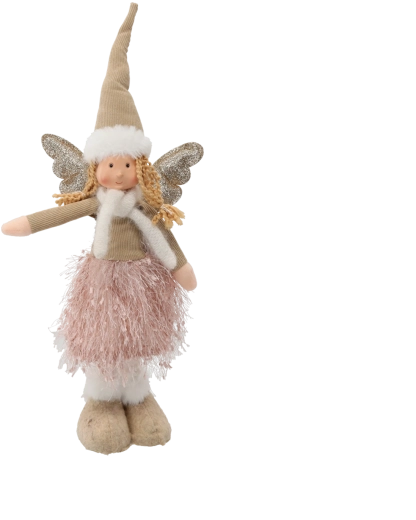 Karácsonyi angyal 45 cm bézs színben