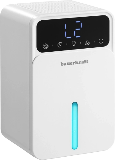 Bauerkraft kompakt, csendes mini párátlanító LED-del és érintésvezérléssel, 1,2 l