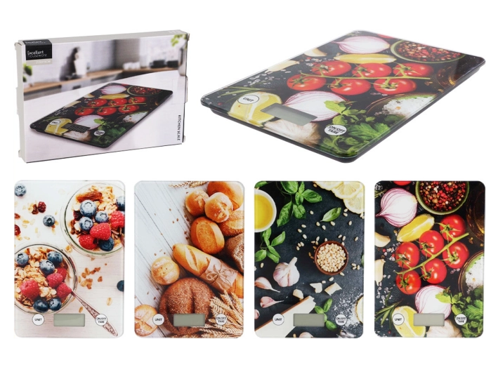 Digitális konyhai mérleg edzett üvegből, 5 kg