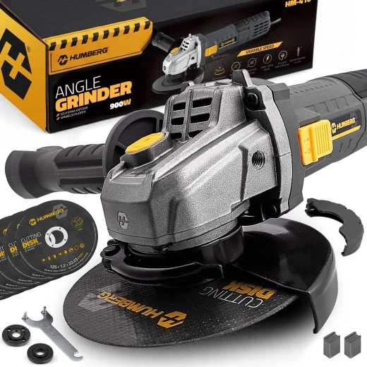 Sarokcsiszoló 900 W fordulatszám-szabályozással és 10 darab 125 mm-es koronggal HUMBERG HM-410