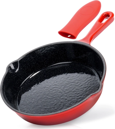 Öntöttvas serpenyő zománccal és szilikon markolatvédővel CAST ENAMEL 20 cm