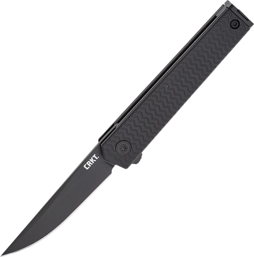 CRKT CEO Microflipper fekete zsebkés Drop Point 6 cm, alumínium markolat