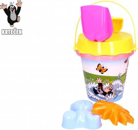 Homokozó készlet Kisvakond 1,5 L rózsaszín