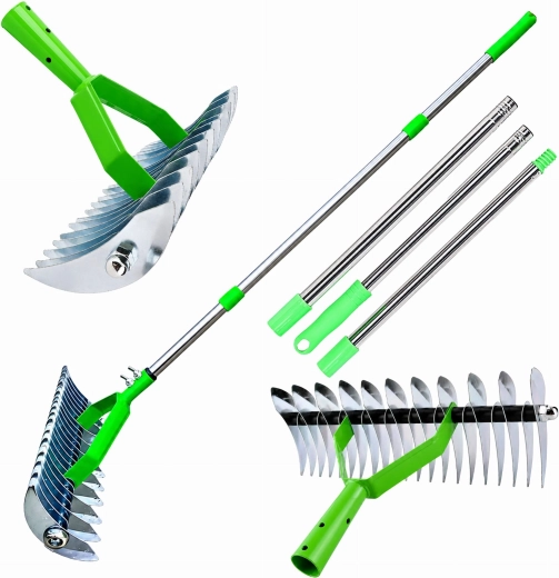 Kézi gyepszellőztető (vertikutátor) billenő gereblyékkel 130 cm - 1 db