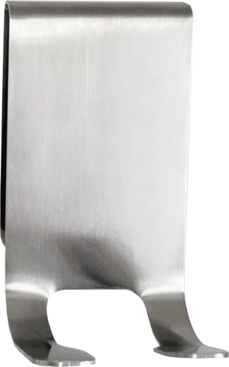 Rozsdamentes acél zuhanyajtó akasztó, ezüst, 8 × 4,5 × 1,5 cm