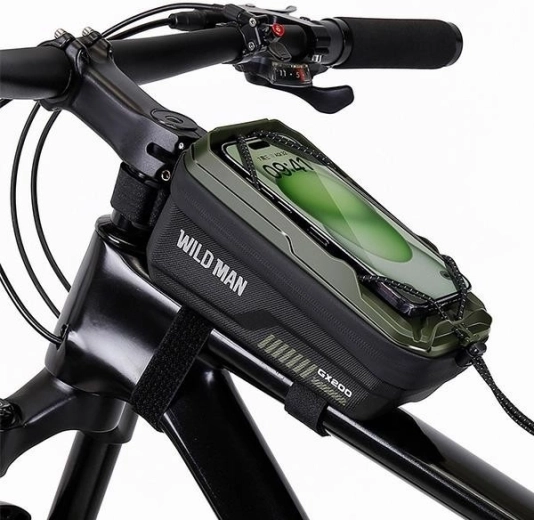 Wildman GX200 zöld kerékpárvázra rögzíthető telefontok és táska