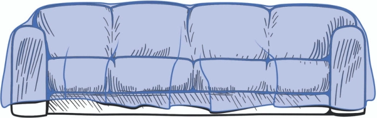 Védő műanyag huzat 4 férőhelyes kanapéhoz, 335,3 × 137,2 cm, 50 mikron