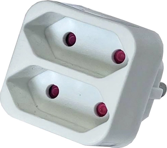 KONNOC dugalj elosztó 2× lapos, 250 V, fehér