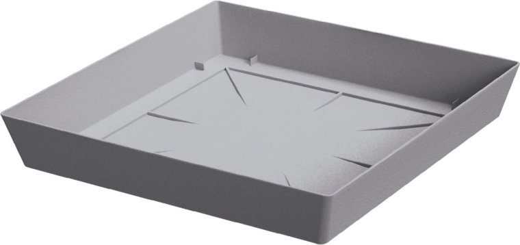 LOFLY Square műanyag virágalátét 16,5 cm – szürke kő