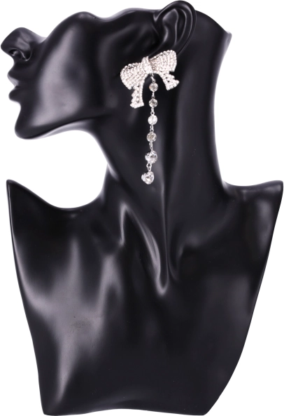 Hosszú masnis fülbevaló - ezüst