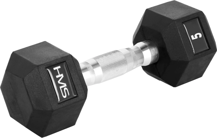 HMS HEX PRO gumírozott hatszögletű kézisúlyzó 5 kg
