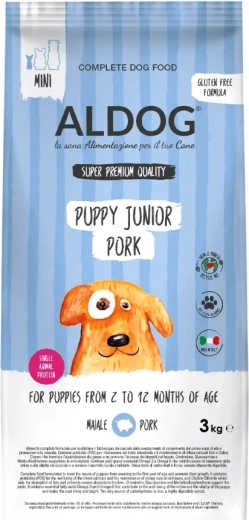 Aldog Puppy-Junior Pork Mini granulátum kistestű kölyökkutyáknak, sertéshús 3 kg
