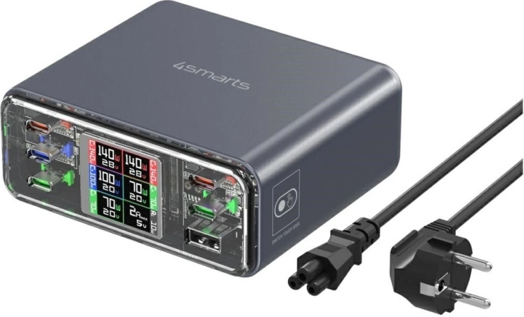 4smarts Lucid GaN DIY 360 W asztali töltő, 5× USB‑C + 1× USB‑A