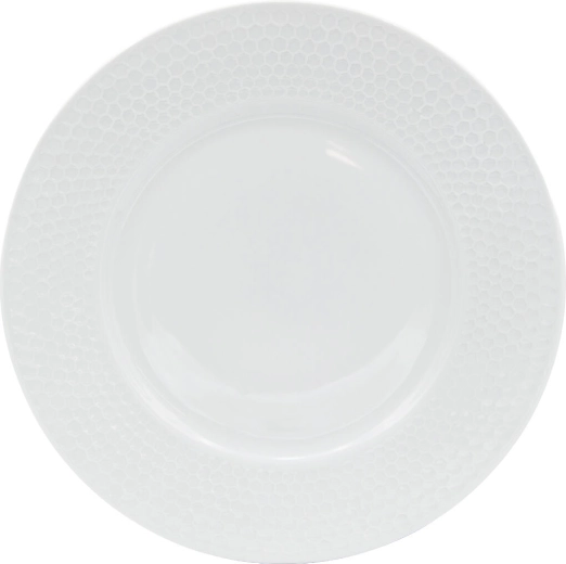 Honeycomb porcelán lapostányér 28,5 cm, fehér