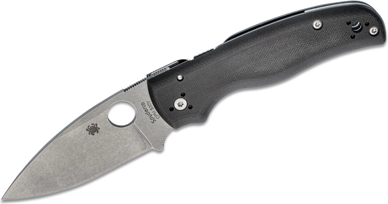 Zsebkés SPYDERCO Shaman, stonewash penge, fekete G10 markolat