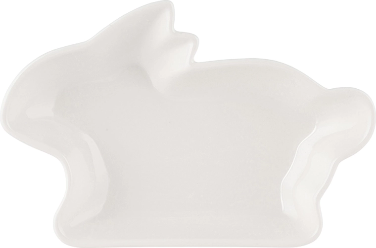 Krém színű nyuszi alakú porcelán tálka tálaláshoz