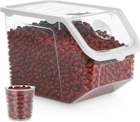 Átlátszó, fedeles tároló gyümölcsökhöz és zöldségekhez, 12 l