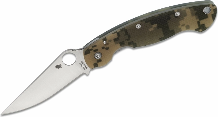 Spyderco Military Digital Camo taktikai zsebkés 10,2 cm, szatén, G10