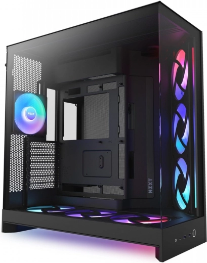 NZXT H9 Flow RGB+ mid-tower ház ablakkal, fekete