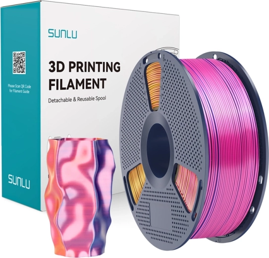 Sunlu PLA+ Silk háromszínű filament piros–sárga–kék