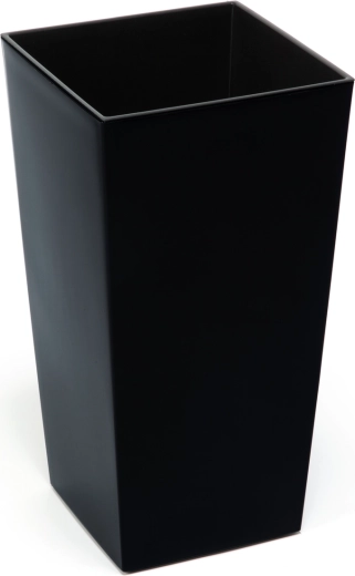 Finezja virágtartó 19 × 19 cm betéttel – fekete műanyag kaspó beltérre és kültérre
