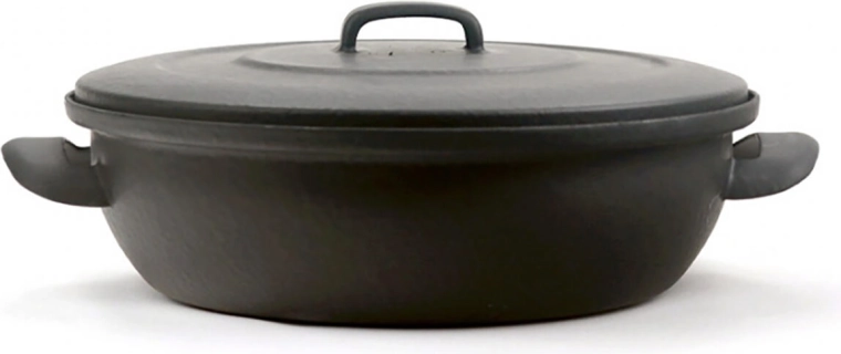 Zománcozott sütőtál fedővel, 28 cm