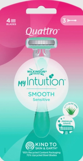 Wilkinson Quattro My Intuition Smooth Sensitive eldobható borotva, 3 db