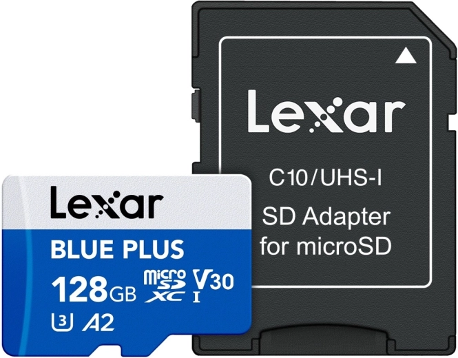 microSD memóriakártya 128 GB Blue Plus A2 U3 V30 170 MB/s