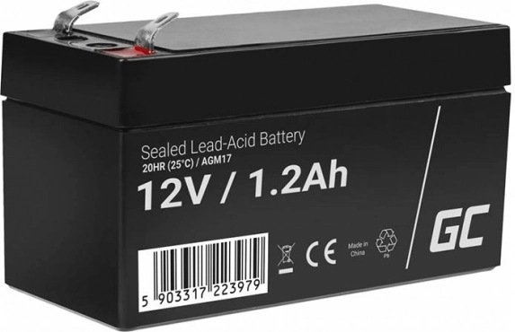 Újratölthető AGM akkumulátor 12V 1,2Ah Karbantartásmentes akkumulátor UPS-hez RIASZTÓHOZ