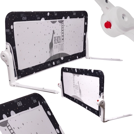 Fekete védő leesésgátló ágyhoz 150 cm