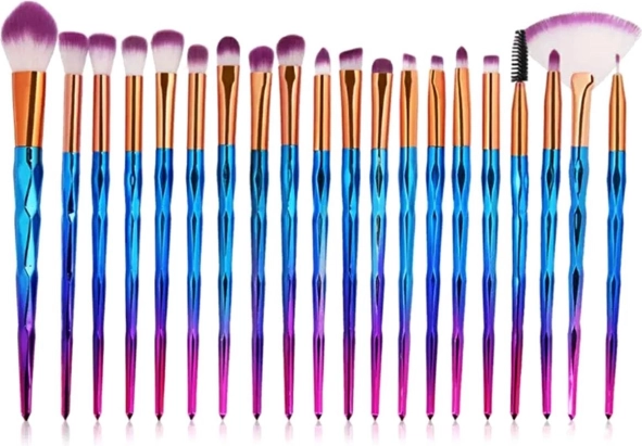 Unikornis Stílusú 20 Darabos Sminkecset Készlet