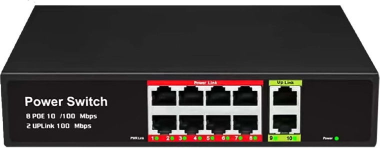 RENEW FORCE PoE switch 8 PoE-porttal és 2 uplink porttal