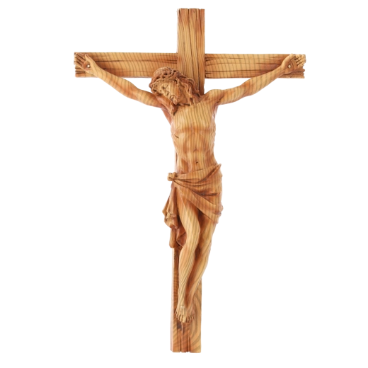 Függesztett kereszt Jézus figurával, polirezin, 24 × 6,5 × 36 cm