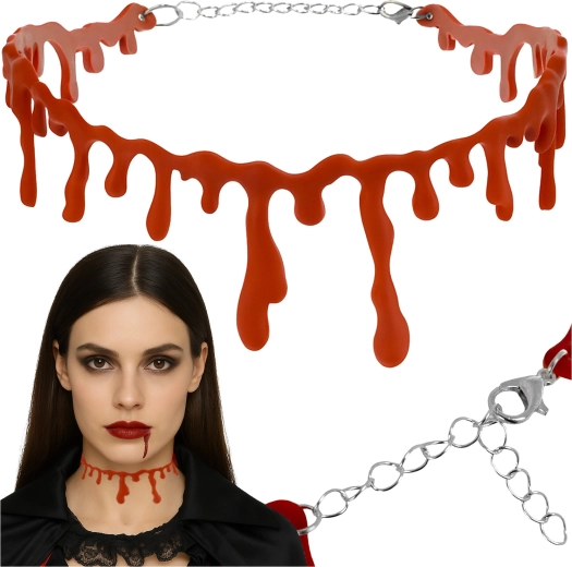Ruhhy véres choker nyaklánc Halloweenre - 1 db