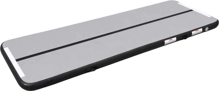 Felfújható gimnasztikai szőnyeg Air Track 400 × 100 × 10 cm, szürke, elektromos pumpával