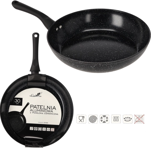 30 cm-es alumínium serpenyő kerámia bevonattal indukcióhoz