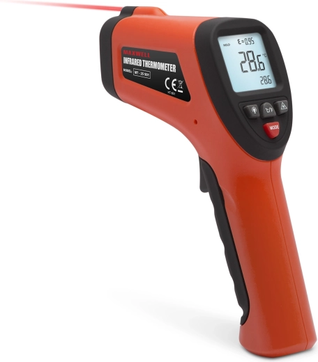 Digitális infravörös hőmérő lézerrel, -50 és +380 °C között